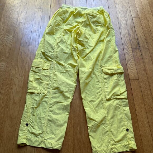 Free People FP Movement Size S Yellow Cotton Blend Mesmerize Me Cargo Pants - Picture 13 of 16